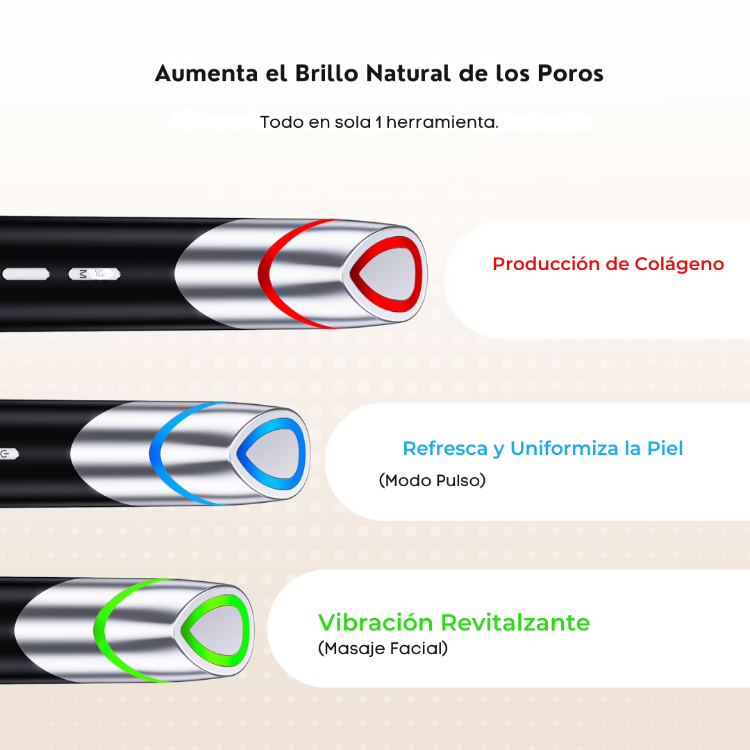 Masajeador Facial con Luz Infrarroja y Radiofrecuencia para Arrugas, Acne y Rejuvenecimiento | SkinGlow