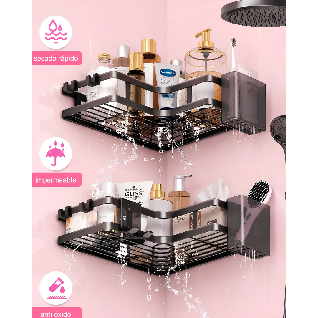 ORGANIZADOR DE ESQUINA PARA BAÑOS PACK DE 2 | SHOWER ORGANIZER