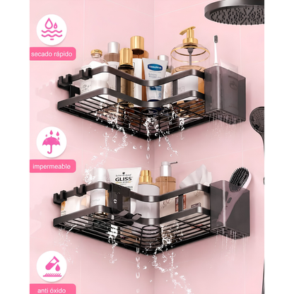 ORGANIZADOR DE ESQUINA PARA BAÑOS PACK DE 2 | SHOWER ORGANIZER