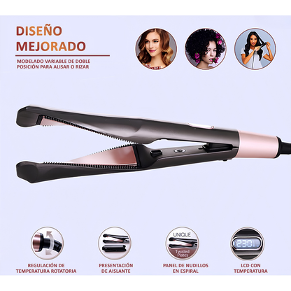 Planchita y Rizador de Pelo 2 en 1 | BeautyBrush