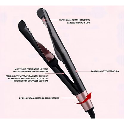 Planchita y Rizador de Pelo 2 en 1 | BeautyBrush